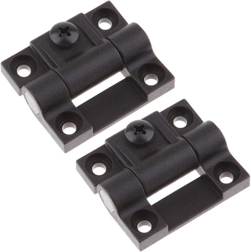 LinaLife 2pcs Adjustable Position Control Torque Hinge 4 Holes for 43mmx36mm Plastic Torque Position Control E6-10-301-20 Series Hinge Black Door Hinges - Image 1